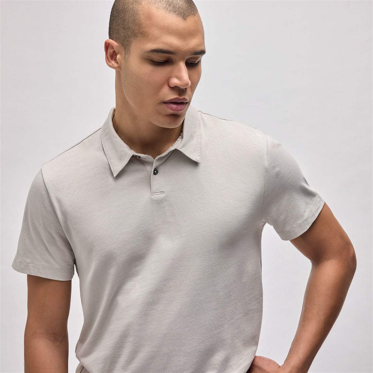 Brushed Lotus Polo in Salt | James Perse in Los Angeles