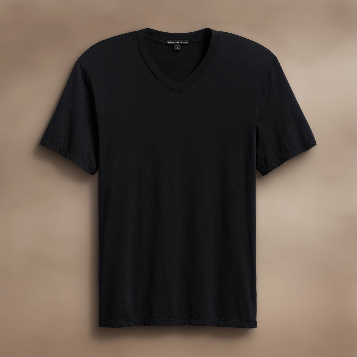 Luxe Lotus Jersey V Neck in Black | James Perse Los Angeles