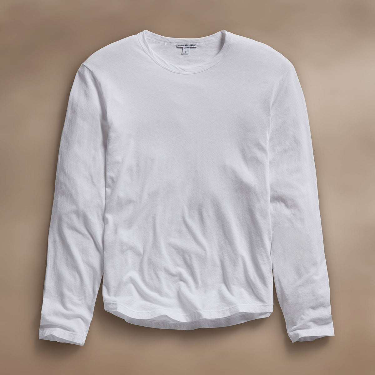 Shirttail Hem Crew in White | James Perse Los Angeles