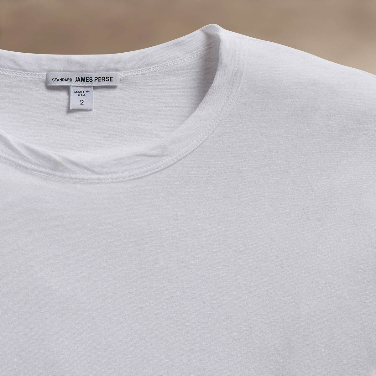 Shirttail Hem Crew in White | James Perse Los Angeles