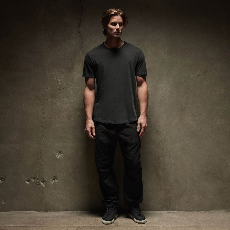 Clear Jersey Crew in Carbon Pigment | James Perse Los Angeles