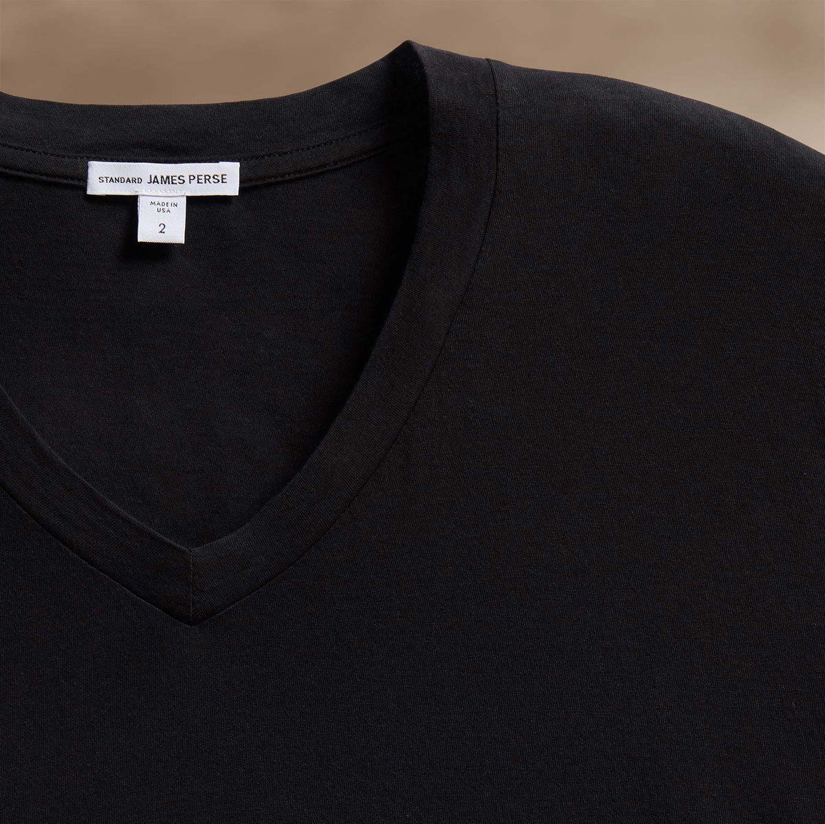 Clear Jersey V Neck in Black | James Perse Los Angeles