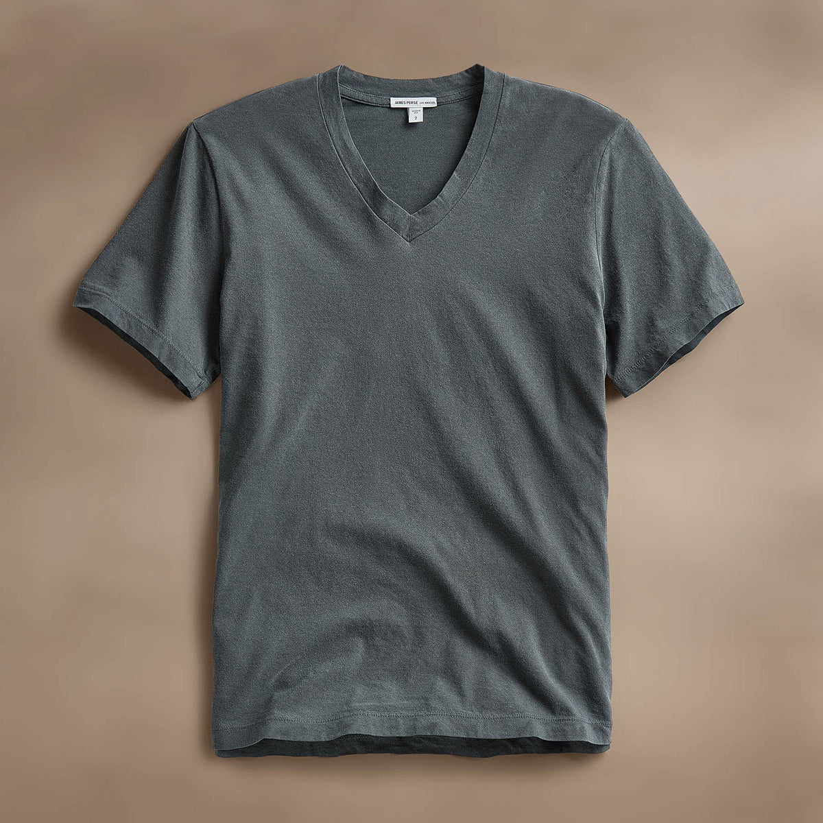 Short Sleeve V Neck in Asphalt Pigment | James Perse Los Angeles