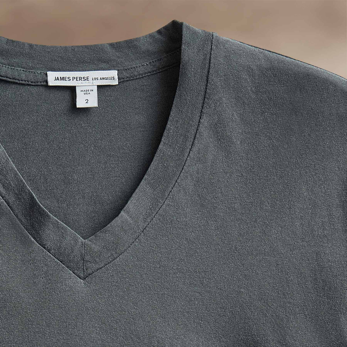 Short Sleeve V Neck in Asphalt Pigment | James Perse Los Angeles