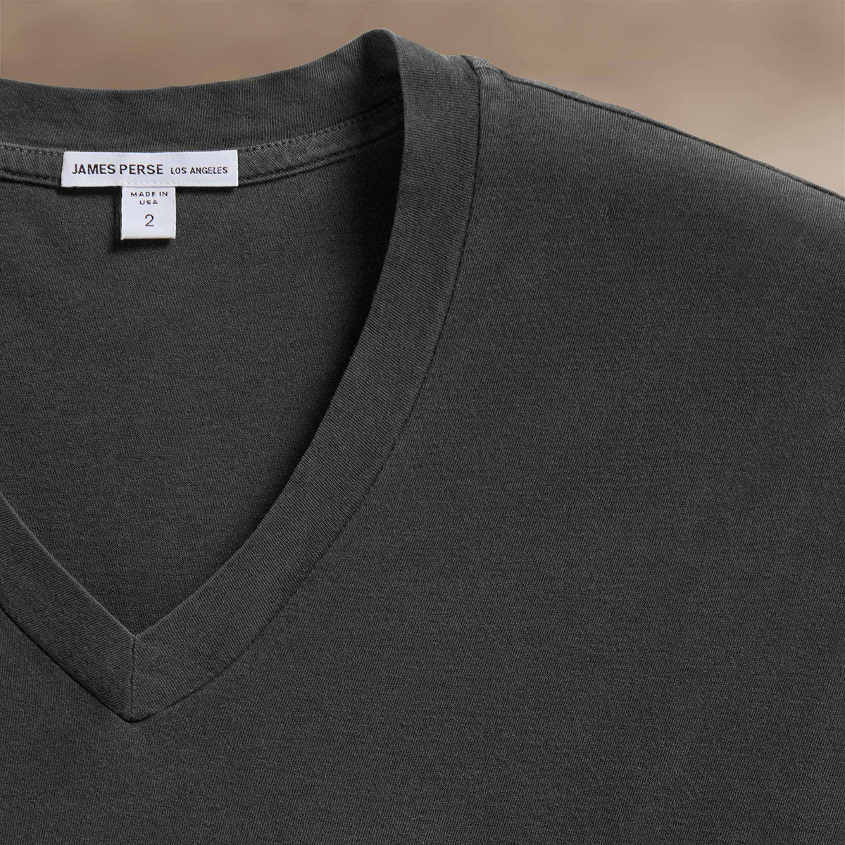 Short Sleeve V Neck in Carbon Pigment | James Perse Los Angeles