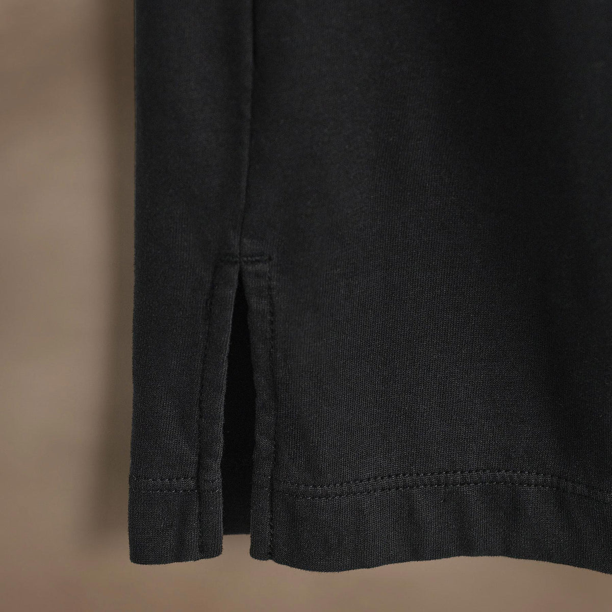 Heavy Luxe Jersey Long Sleeve Polo in Black | James Perse Los Angeles