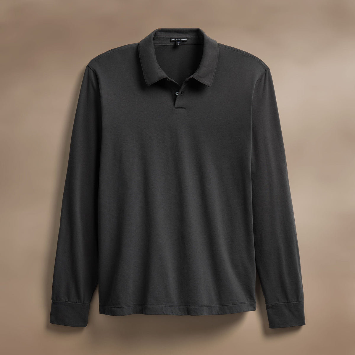 Heavy Luxe Jersey Long Sleeve Polo in Magma | James Perse Los Angeles