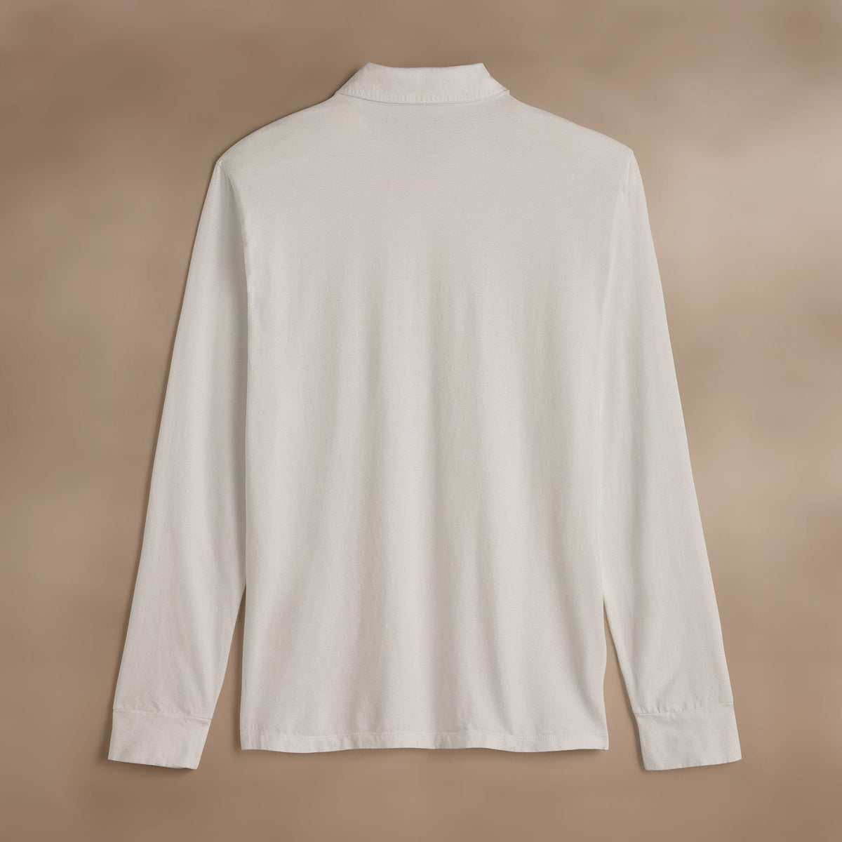 Heavy Luxe Jersey Long Sleeve Polo in White | James Perse Los Angeles