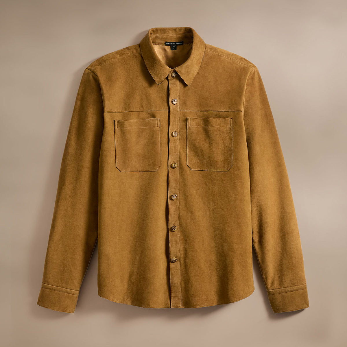 Suede Western Shirt in Tobacco | James Perse Los Angeles
