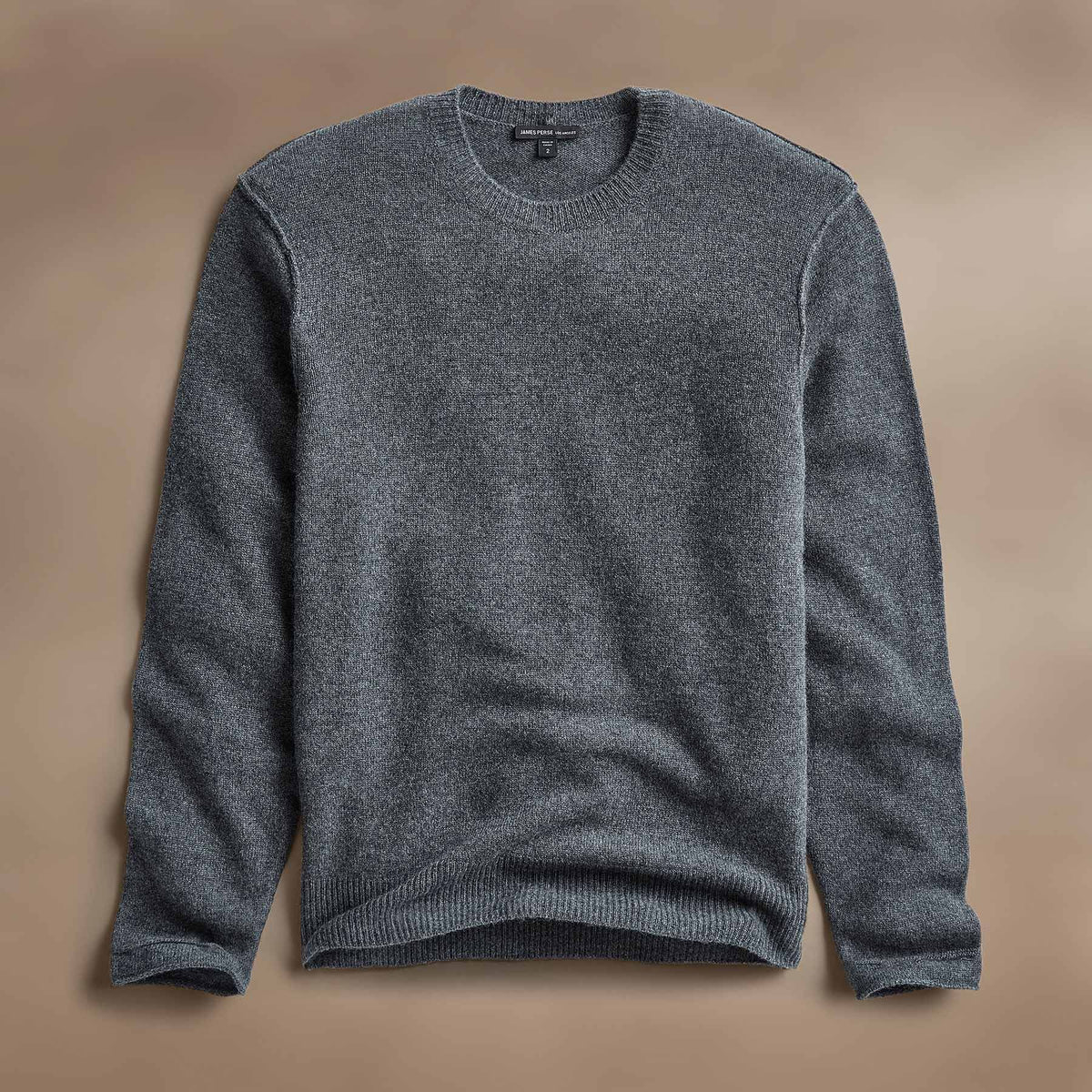 Soft Featherweight Cashmere Crew in Flannel | James Perse Los Angeles