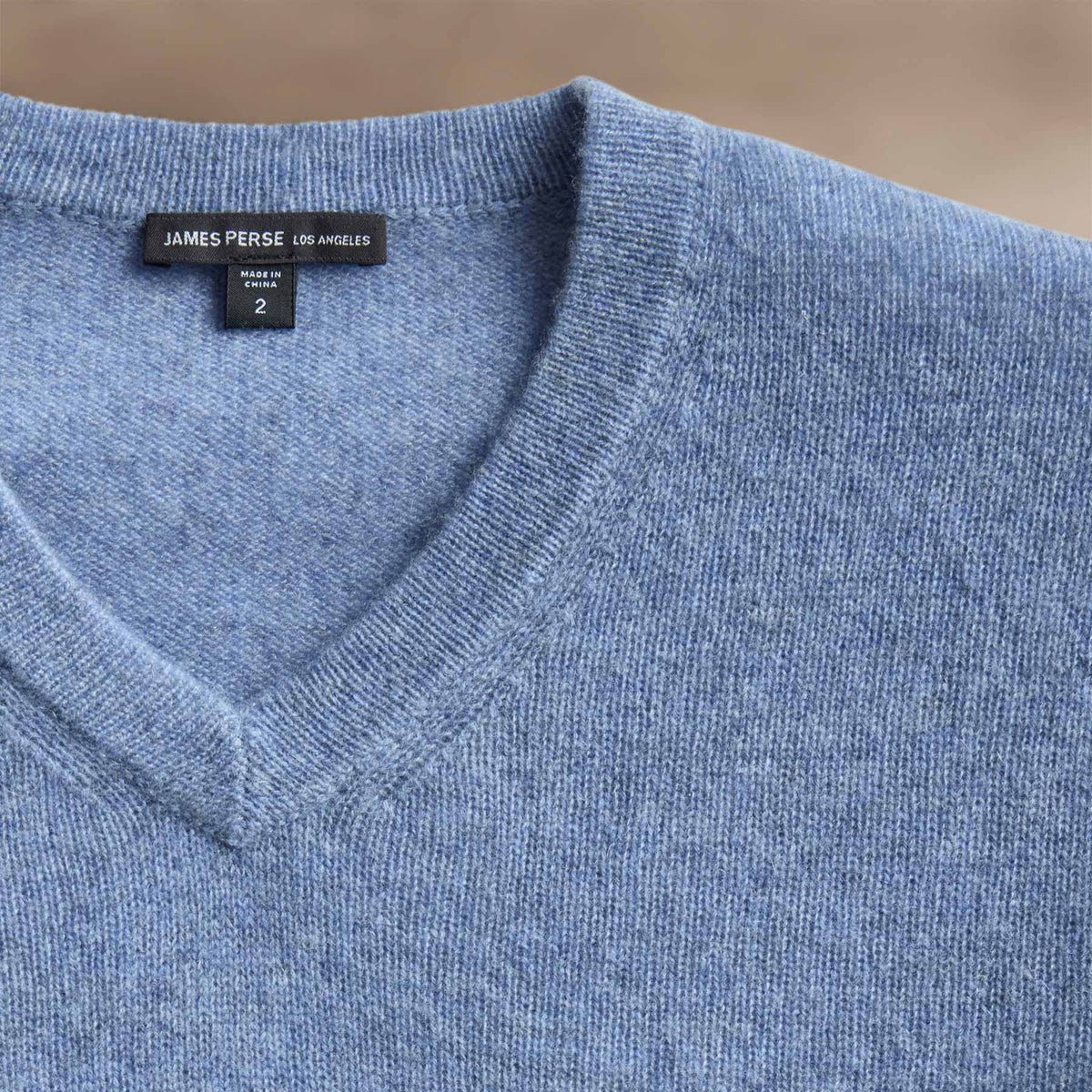 Open Knit Cashmere VinNeck in Blue Sky | James Perse Los Angeles