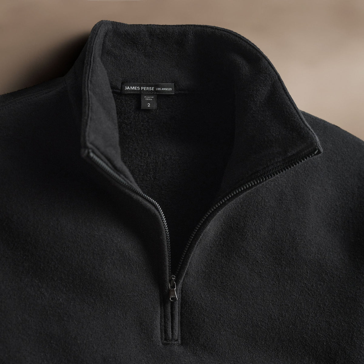 Cozy Half Zip in Black | James Perse Los Angeles