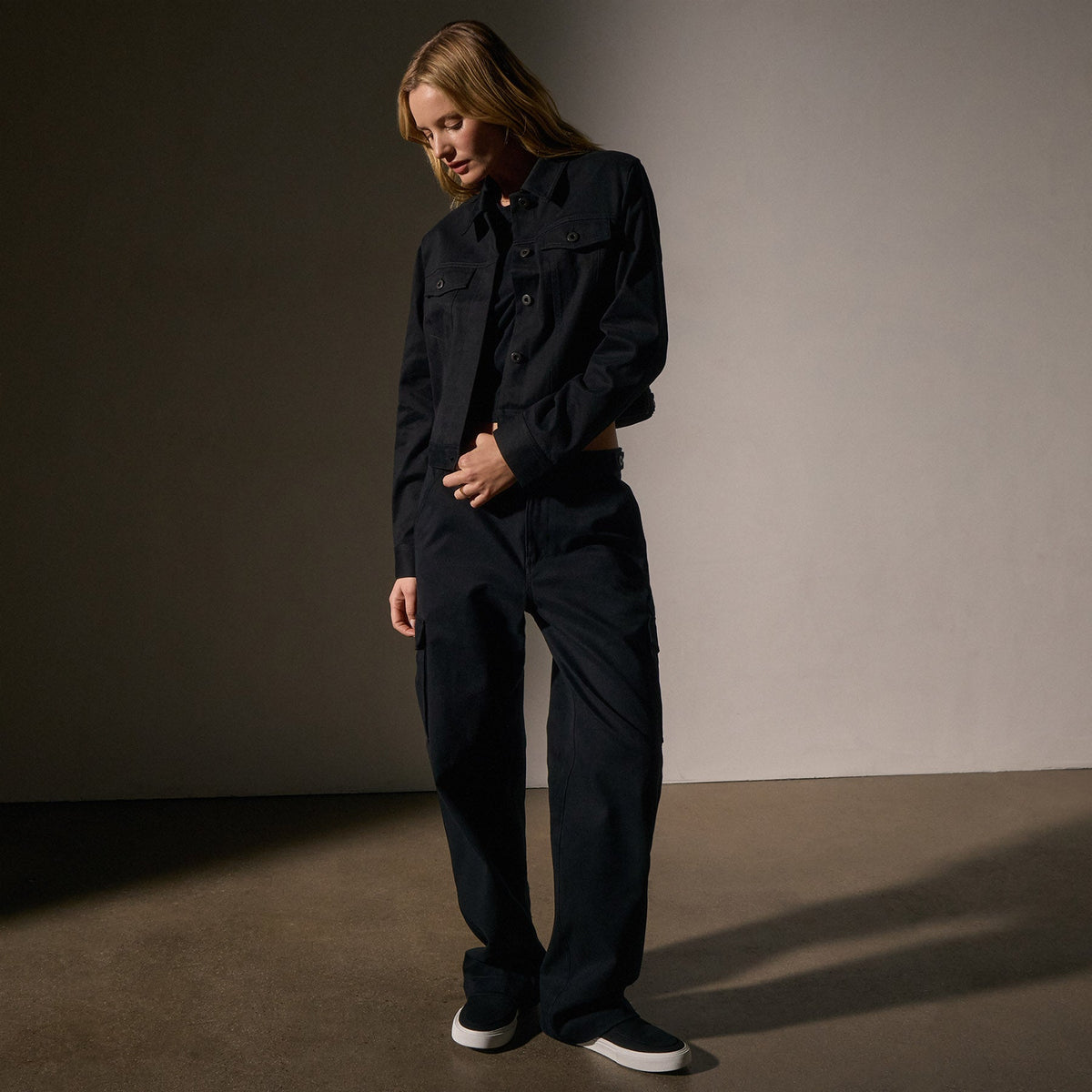 Shrunken Jean Jacket in Black | James Perse Los Angeles