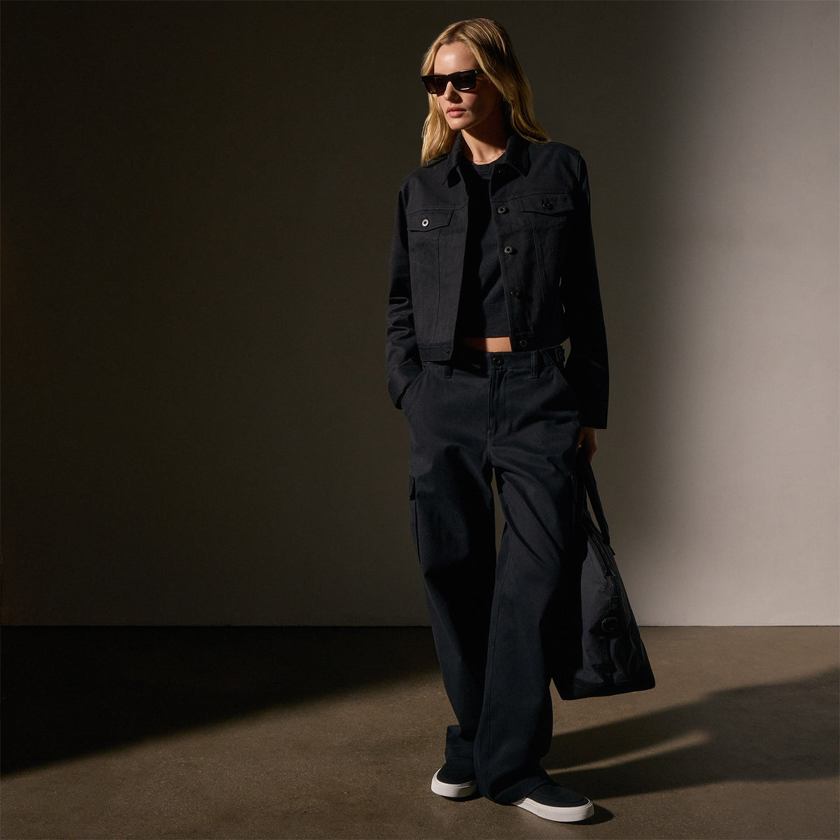 Cashmere Touch Cargo Pant - Black