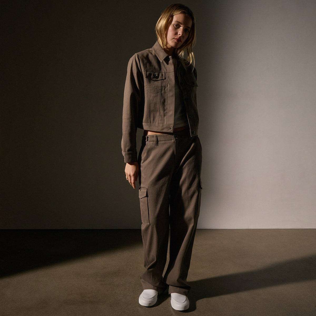 Cashmere Touch Cargo Pant - Mushroom