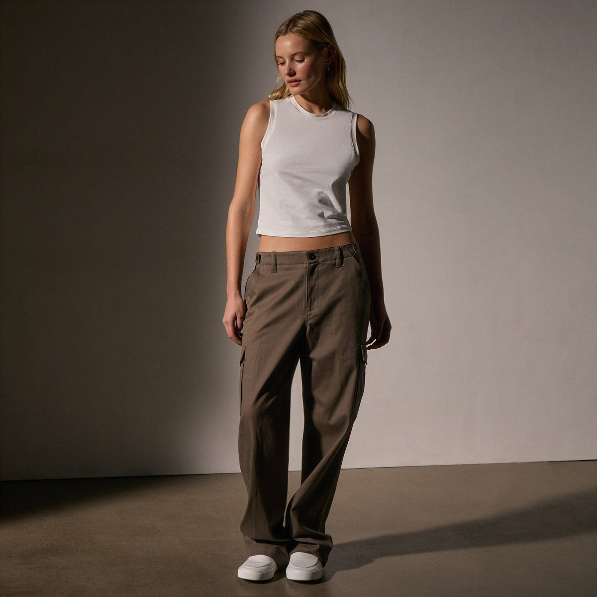 Cropped Shell Top in White | James Perse Los Angeles