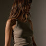Ribbed High Neck Cami in Overcast Pigment | James Perse Los Angeles