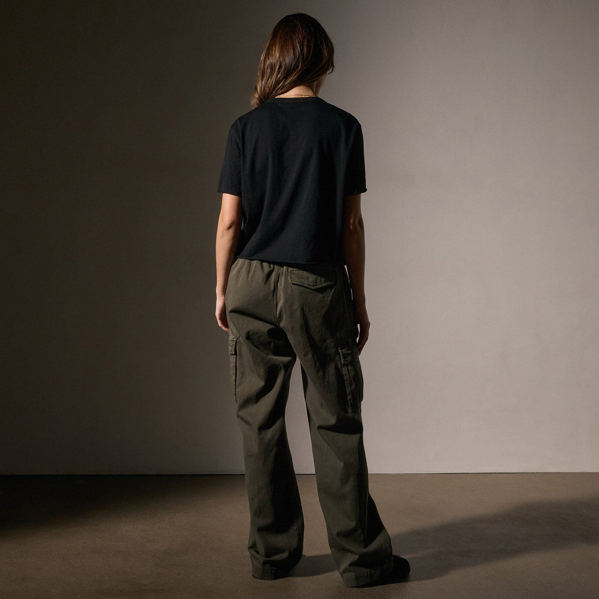 Cotton Linen Silk Jersey Tee in Black | James Perse Los Angeles