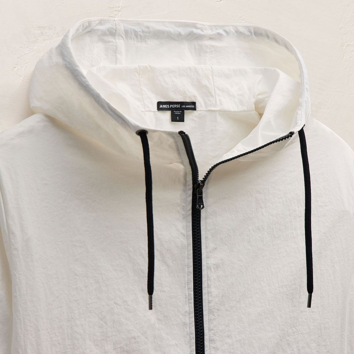 Txtrd Water Rplnt Nylon Jacket in White | James Perse Los Angeles