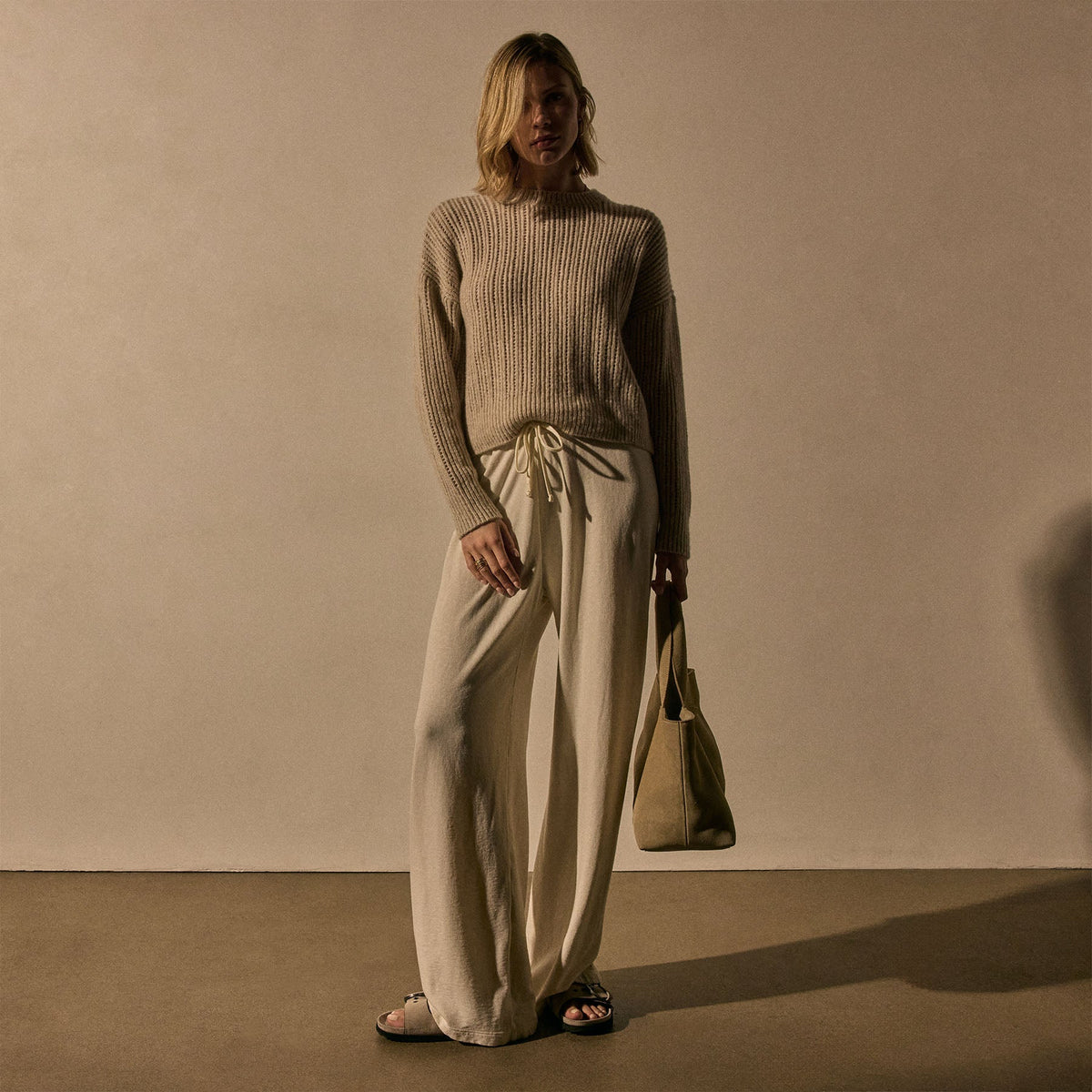 Wide Leg Sweatpant in Alabaster Pigment | James Perse Los Angeles
