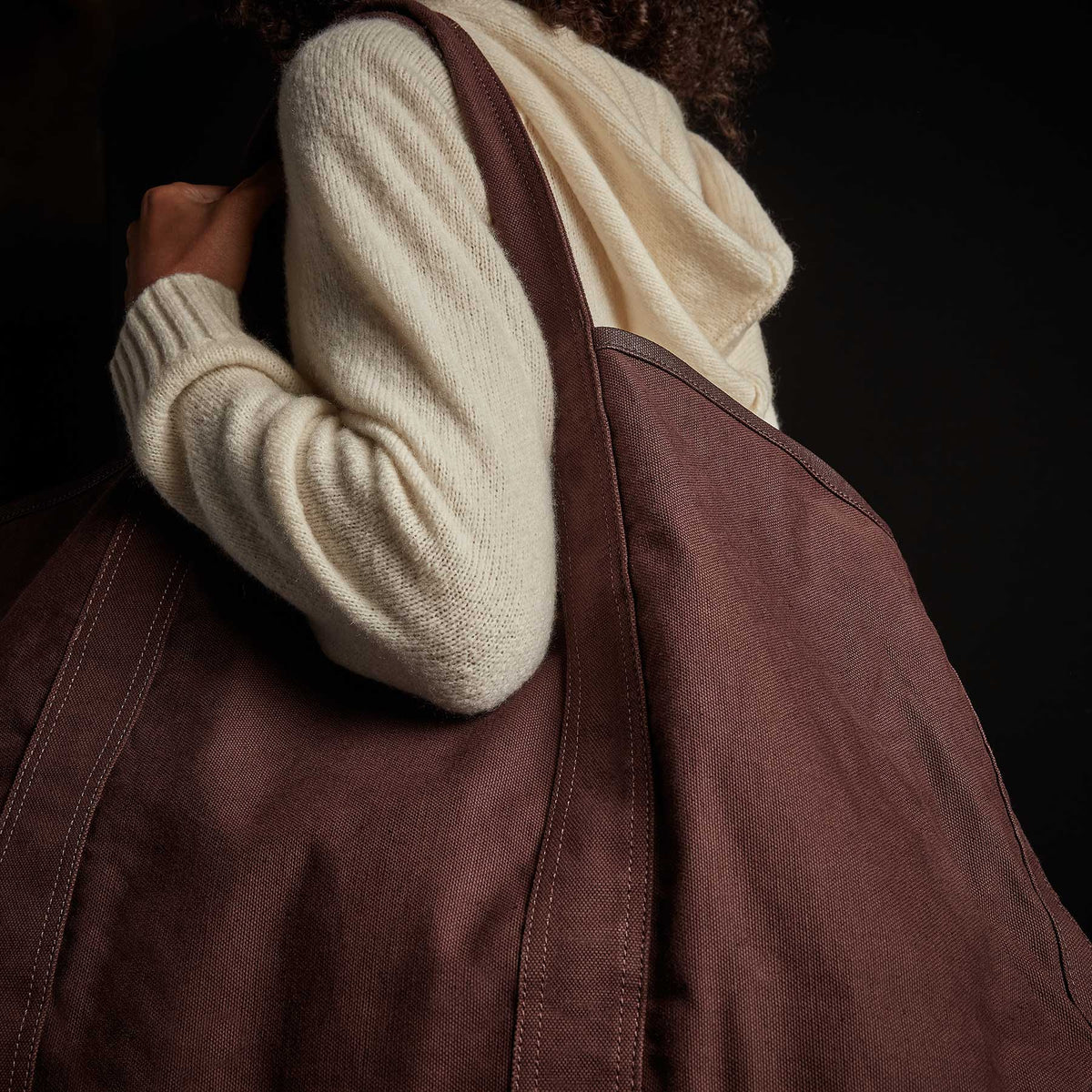 Large Canvas Tote - Dark Plum | James Perse Los Angeles