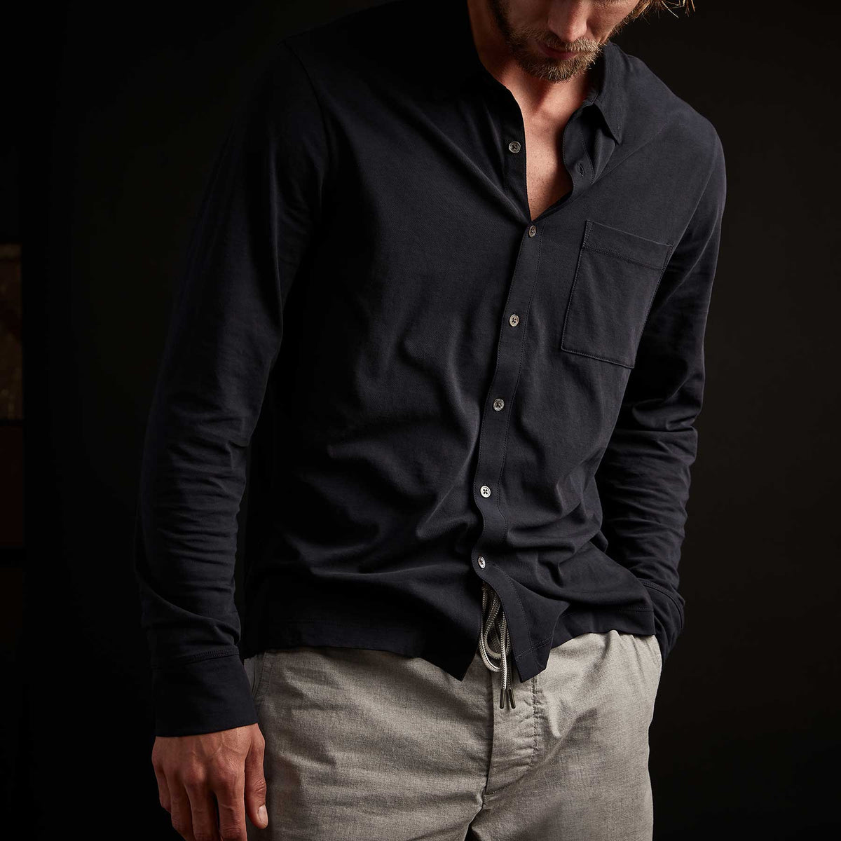Knit Jersey Shirt in Deep | James Perse Los Angeles