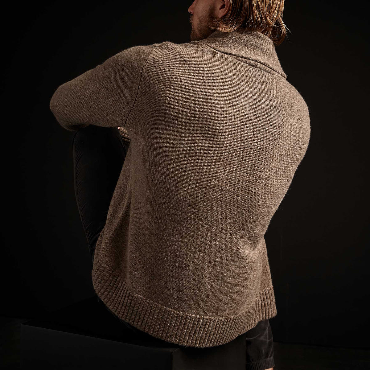 Shawl Collar Button Up Cardigan - Brown Stone | James Perse Los Angeles
