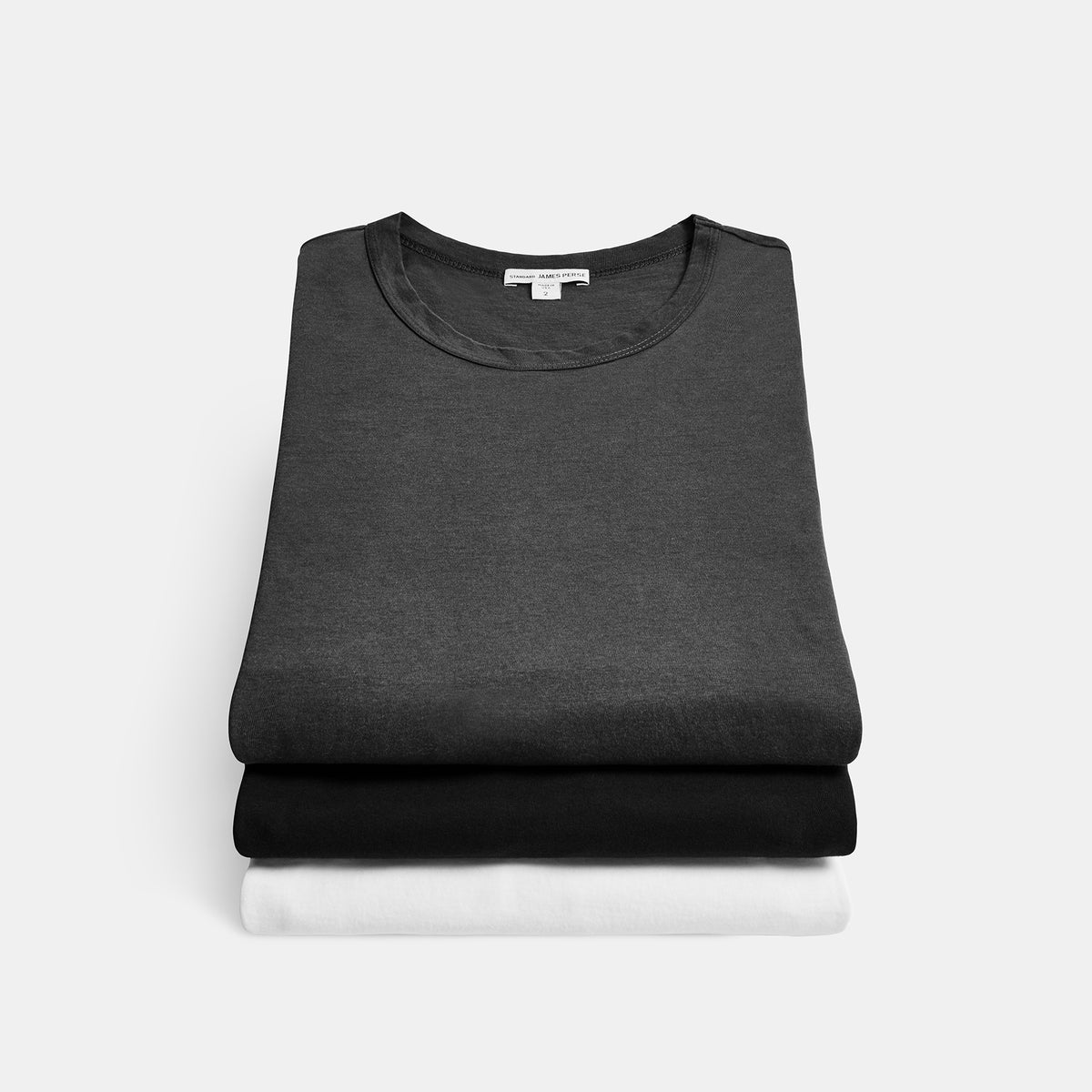 3 Pack Short Sleeve Crew Neck In Black/White/Carbon Pigment | James Perse Los Angeles