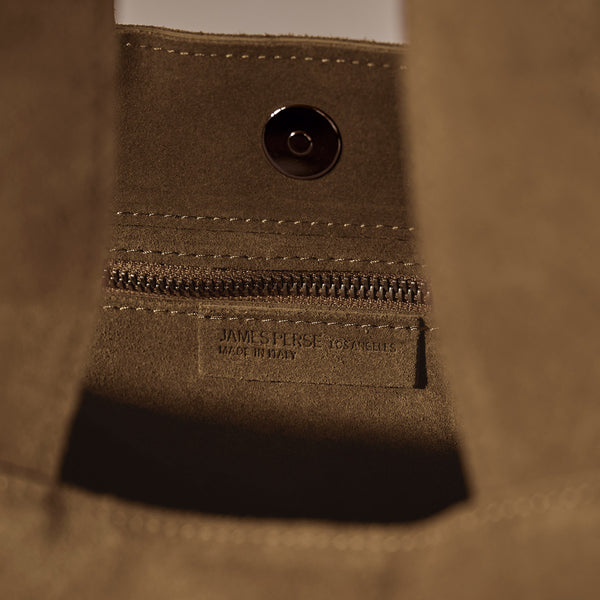 Suede Tote Bag in String | James Perse Los Angeles