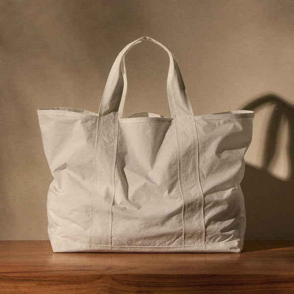 Small Matte Nylon Tote - White