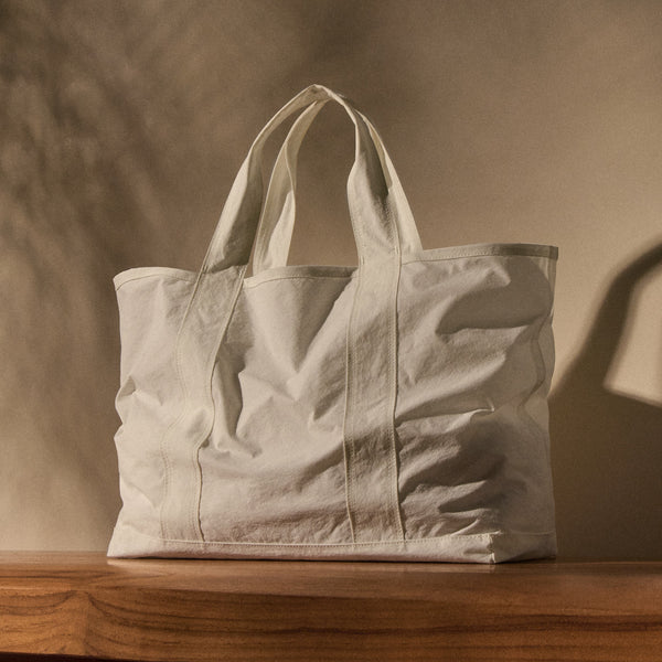 Small Matte Nylon Tote - White