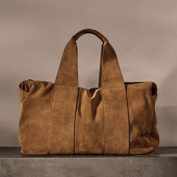 Suede Montecito Weekend Bag in Tabacco | James Perse Los Angeles