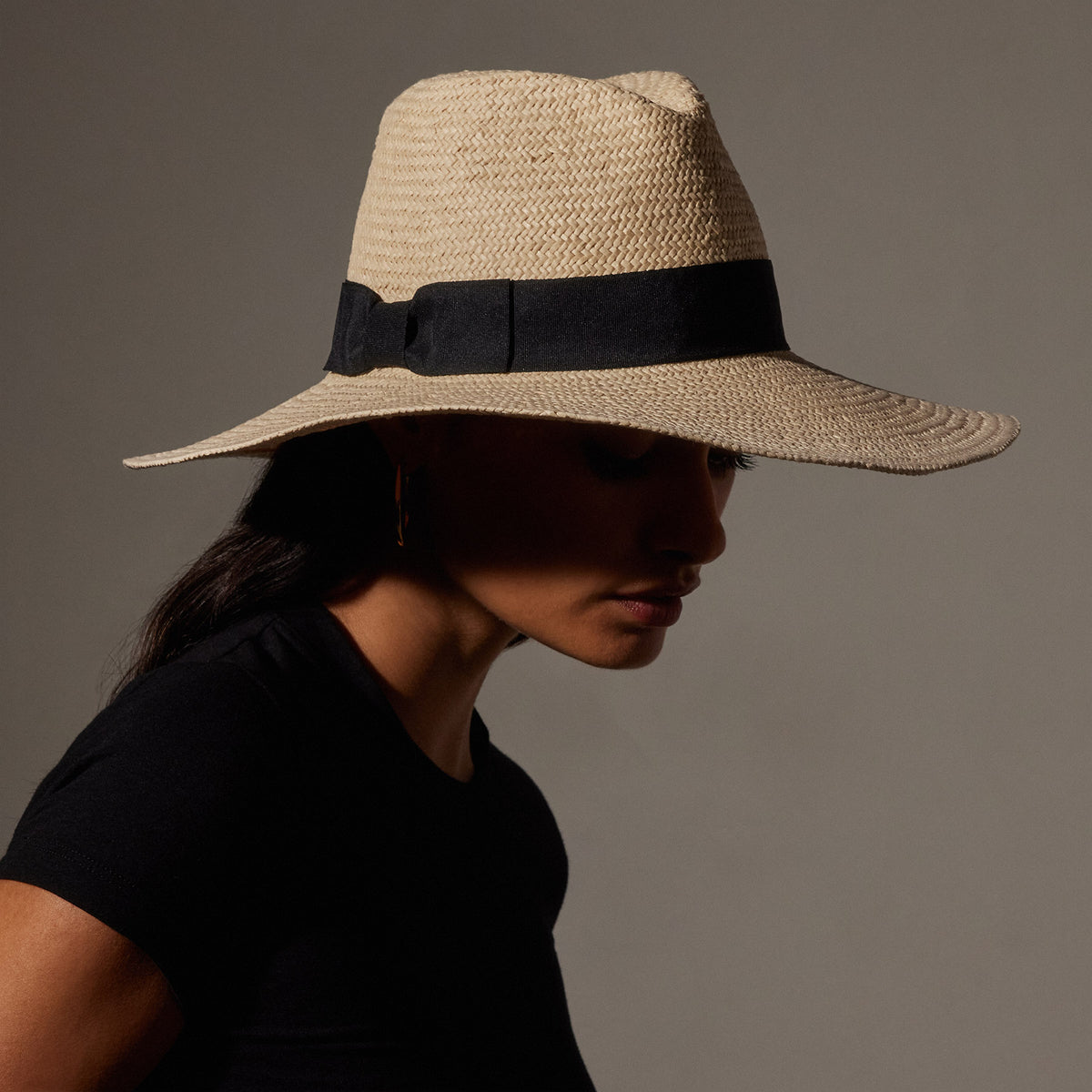 Harbor Straw Hat in Natural/Black | James Perse Los Angeles
