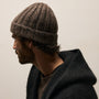 Lightweight Textured Cashmere Beanie in Bark | James Perse Los Angeles / Mens