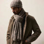 Lightweight Cashmere Cableknit Scarf in Beige Melange | James Perse Los Angeles