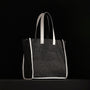 Raffia Tote in Black Sea | James Perse Los Angeles
