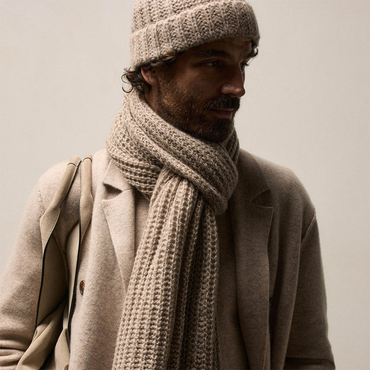 Cashmere Silk Marl Scarf in Grout Mix | James Perse Los Angeles / Mens