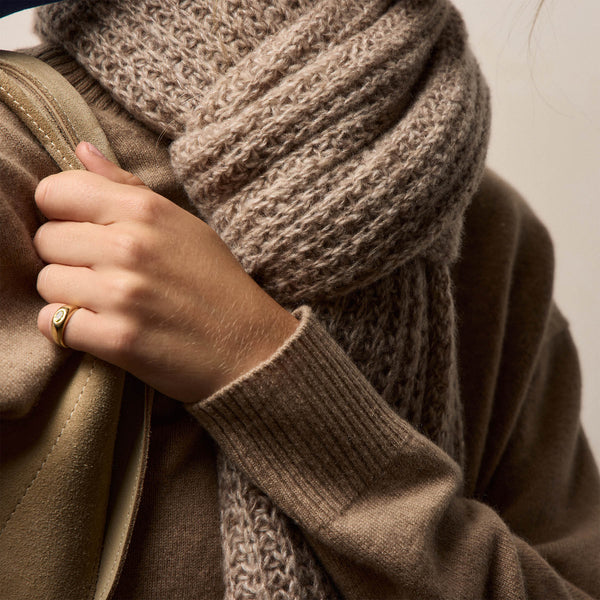 Cashmere Silk Marl Scarf in Grout Mix | James Perse Los Angeles / Womens