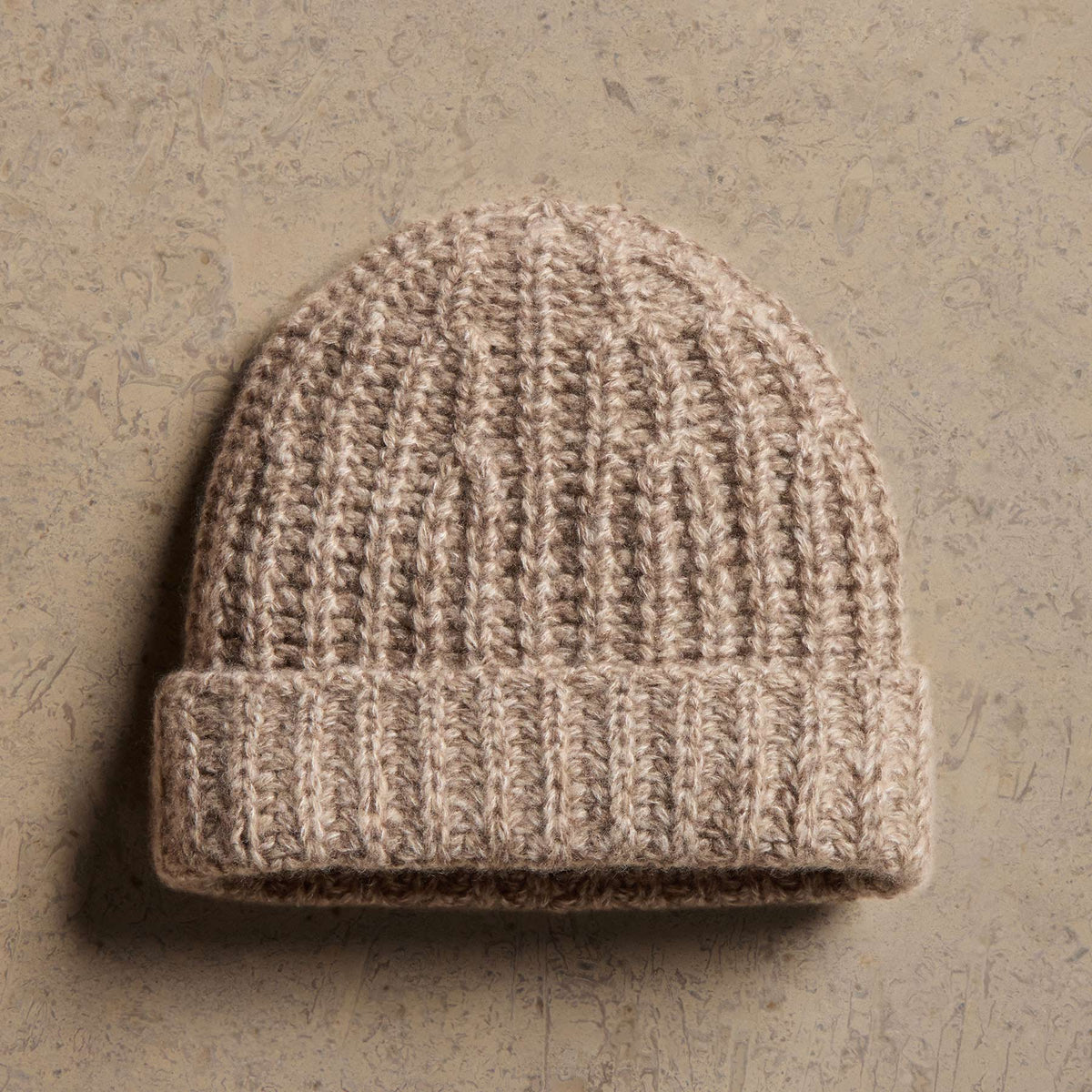Cashmere Silk Marl Beanie in Grout Mix | James Perse Los Angeles