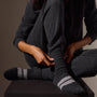 Short Cashmere Sock in Coal/Heather Grey | James Perse Los Angeles