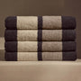 Double Stripe Beach Towel in Carbon/Vintage White/Grey | James Perse Los Angeles