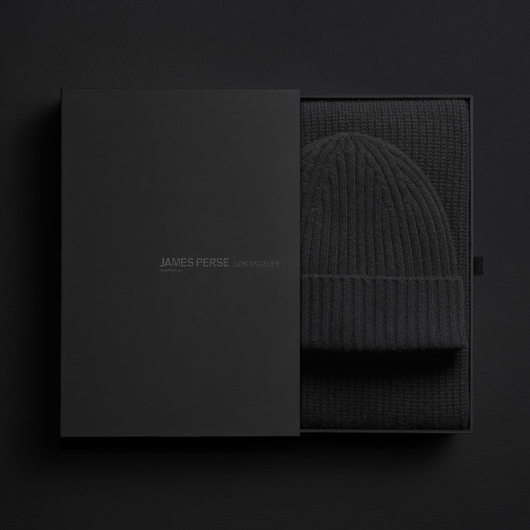 Rbc Beanie + Scarf Gift Set in Black | James Perse Los Angeles