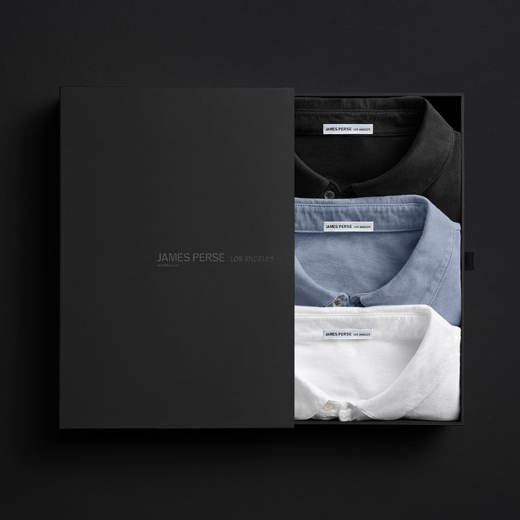 Men's Classic Polo Gift Set In Black/Ocean Pigment/White | James Perse Los Angeles