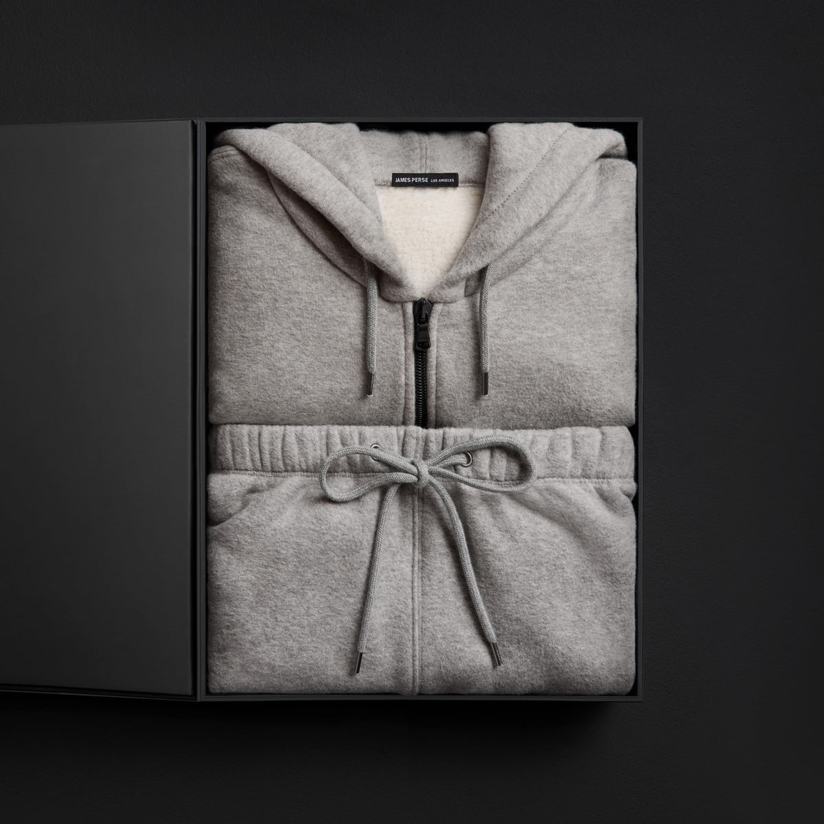 Women's Cozy Fleece Zip Hoodie & Cozy Wide Leg Sweat Pant Gift Set In Heather Grey | James Perse Los Angeles