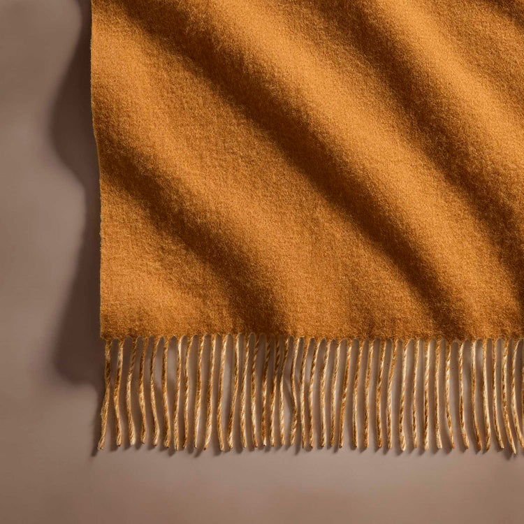 Double Sided Woven Cash Blanket  in Rust/Ivory | James Perse Los Angeles