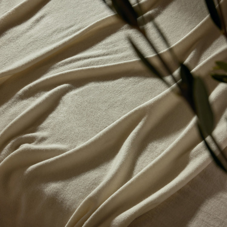 Cashmere Knit Blanket in White | James Perse Los Angeles