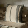 Cashmere Stripe Sham in Heather Grey/White | James Perse Los Angeles