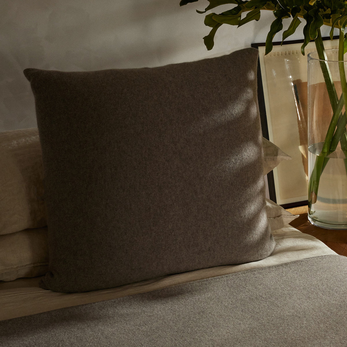 Cashmere Sham in Taupe Melange | James Perse Los Angeles