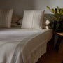 Baja Stripe Knit Blanket in Ivory/Flannel | James Perse Los Angeles