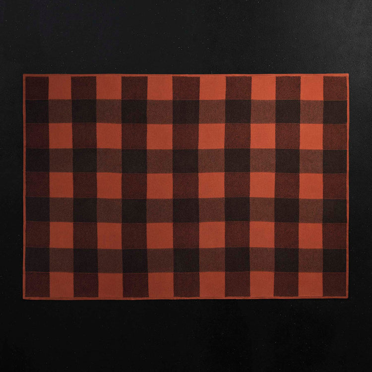 Plaid Cashmere Home Gift Set in Burnt Orange/ Charcoal/ Black | James Perse Los Angeles